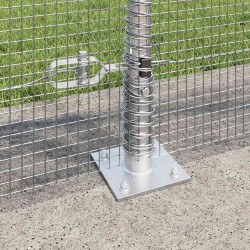 Clôture en fil soudé avec base en béton 25 x 0,8 m Argenté 614155614155