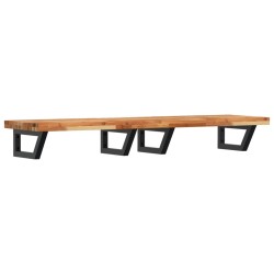 Étagère de vasque murale acier et bois massif d'acacia 614157614157