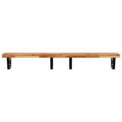 Étagère de vasque murale acier et bois massif d'acacia 614157614157