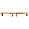 Étagère de vasque murale acier et bois massif d'acacia 614157614157
