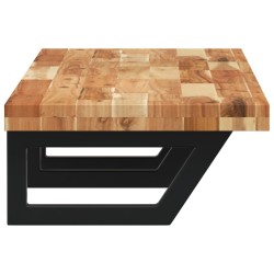 Étagère de vasque murale acier et bois massif d'acacia 614157614157