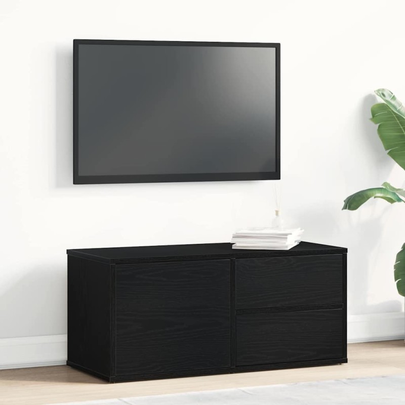 Meuble TV Chêne noir 80 x 34 x 36 cm Bois d'ingénierie 614166614166