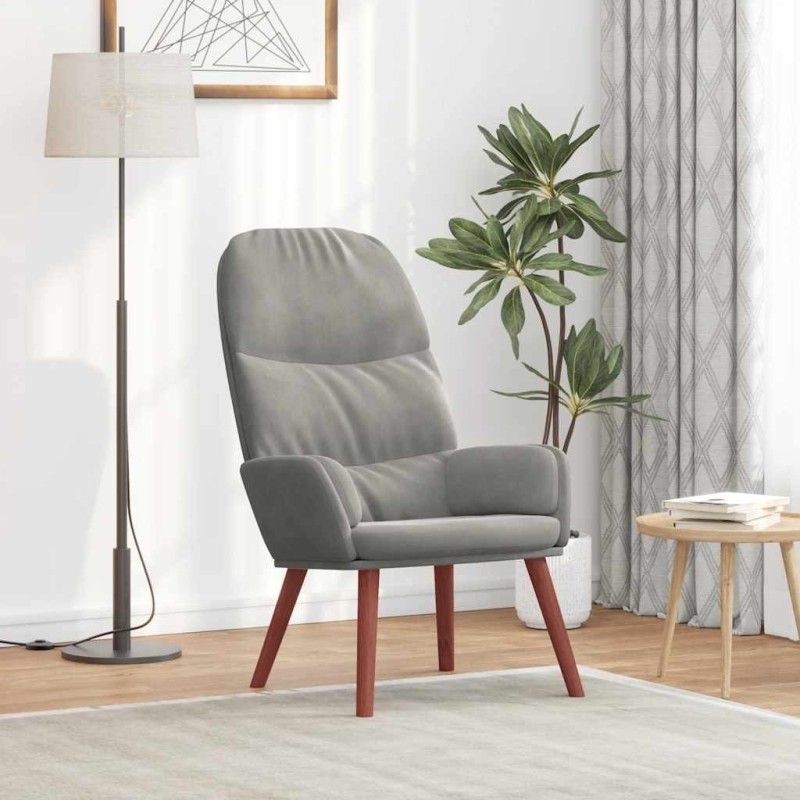 Fauteuil relax velours gris clair 614167614167