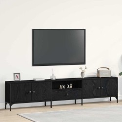 Meuble TV Chêne noir 200 x 25 x 44 cm Bois d'ingénierie 614168614168