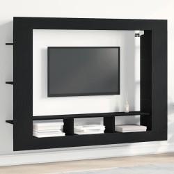 Meuble TV Chêne noir 152 x 22 x 113 cm Bois d'ingénierie 614177614177