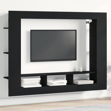 Meuble TV Chêne noir 152 x 22 x 113 cm Bois d'ingénierie 614177614177