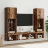 Unités murales TV avec LED 5 pcs Bois ancien Bois d'ingénierie 614180614180