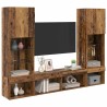 Unités murales TV avec LED 5 pcs Bois ancien Bois d'ingénierie 614180614180