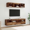 Unités murales TV avec LED 5 pcs Bois Ancien 80 x 30 x 40 cm 614182614182
