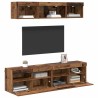 Unités murales TV avec LED 5 pcs Bois Ancien 80 x 30 x 40 cm 614182614182