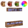 Unités murales TV avec LED 5 pcs Bois Ancien 80 x 30 x 40 cm 614182614182