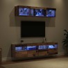 Unités murales TV avec LED 5 pcs Bois Ancien 80 x 30 x 40 cm 614182614182
