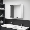 Armoire de salle de bain à miroir LED Blanc brillant 62x14x60cm 614191614191