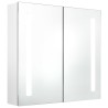 Armoire de salle de bain à miroir LED Blanc brillant 62x14x60cm 614191614191