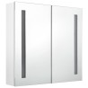 Armoire de salle de bain à miroir LED Blanc brillant 62x14x60cm 614191614191