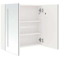 Armoire de salle de bain à miroir LED Blanc brillant 62x14x60cm 614191614191
