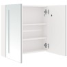 Armoire de salle de bain à miroir LED Blanc brillant 62x14x60cm 614191614191