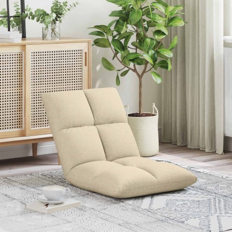 Fauteuil de sol ajustable Crème Tissu 614196614196