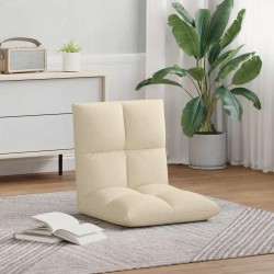 Fauteuil de sol ajustable Crème Tissu 614196614196