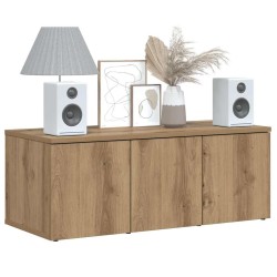 Meuble TV chêne artisanal 80x34x30 cm bois d'ingénierie 614208614208