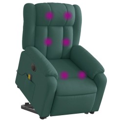 Fauteuil inclinable de massage électrique Vert foncé Tissu 614215614215