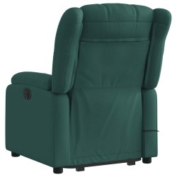 Fauteuil inclinable de massage électrique Vert foncé Tissu 614215614215