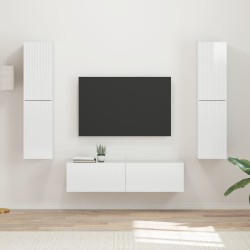 Ensemble meuble TV 6 pcs Blanc brillant Bois d'ingénierie 614222614222