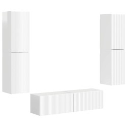 Ensemble meuble TV 6 pcs Blanc brillant Bois d'ingénierie 614222614222