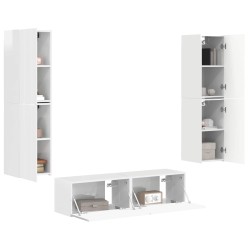 Ensemble meuble TV 6 pcs Blanc brillant Bois d'ingénierie 614222614222