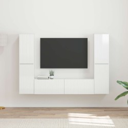 Ensemble meuble TV 6 pcs Blanc brillant Bois d'ingénierie 614223614223