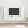 Ensemble meuble TV 6 pcs Blanc brillant Bois d'ingénierie 614223614223