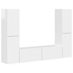 Ensemble meuble TV 6 pcs Blanc brillant Bois d'ingénierie 614223614223