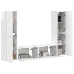 Ensemble meuble TV 6 pcs Blanc brillant Bois d'ingénierie 614223614223