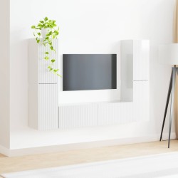 Ensemble meuble TV 6 pcs Blanc brillant Bois d'ingénierie 614223614223