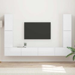 Ensemble meuble TV 8 pcs Blanc brillant Bois d'ingénierie 614224614224