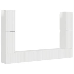 Ensemble meuble TV 8 pcs Blanc brillant Bois d'ingénierie 614224614224