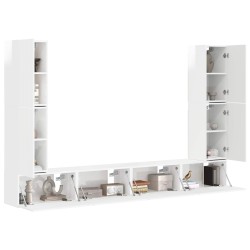 Ensemble meuble TV 8 pcs Blanc brillant Bois d'ingénierie 614224614224