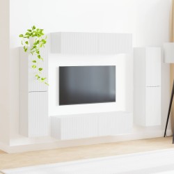 Ensemble meuble TV 8 pcs Blanc brillant Bois d'ingénierie 614224614224