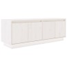 Meuble TV Blanc 110x34x40 cm Bois de pin massif 614227614227