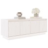 Meuble TV Blanc 110x34x40 cm Bois de pin massif 614227614227