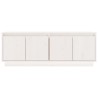 Meuble TV Blanc 110x34x40 cm Bois de pin massif 614227614227