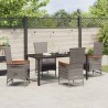 Ensemble de salle à manger pour jardin avec coussin 5 pcs Gris 614228614228