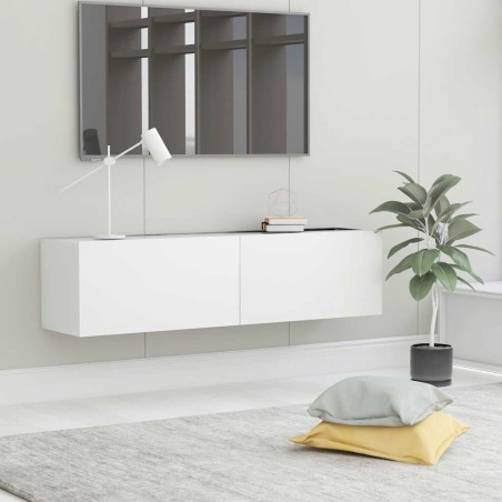 Meuble TV Blanc 120x30x30 cm Bois d’ingénierie 614229614229