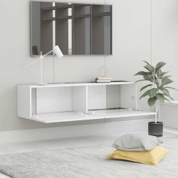 Meuble TV Blanc 120x30x30 cm Bois d’ingénierie 614229614229