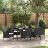 Ensemble de salle à manger pour jardin 7 pcs Noir polyrotin 614231614231