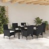 Ensemble de salle à manger pour jardin 7 pcs Noir polyrotin 614231614231