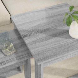 Ensemble de tables basses 2 pcs Gris Sonoma Bois d'ingénierie 614233614233