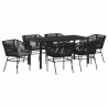 Ensemble de salle à manger pour jardin avec coussin 7 pcs Noir 614236614236