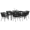 Ensemble de salle à manger pour jardin avec coussin 7 pcs Noir 614236614236