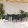Ensemble de salle à manger pour jardin avec coussin 7 pcs Noir 614236614236